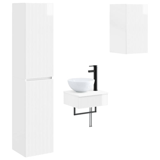 Bathroom Furniture Set 3 pcs High Gloss White