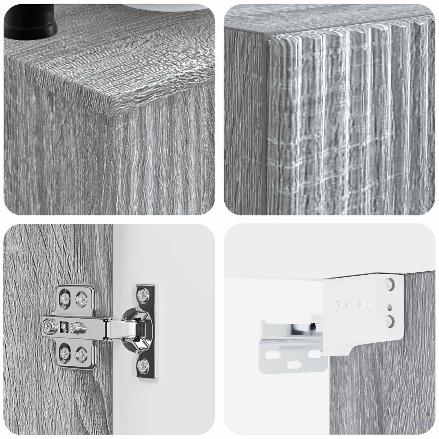 Bathroom Furniture Set 3 pcs Grey Sonoma 33 x 34.5 x 160 cm