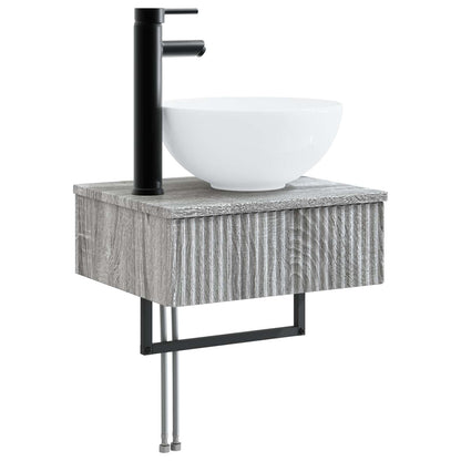 Bathroom Furniture Set 3 pcs Grey Sonoma 33 x 34.5 x 160 cm