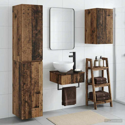 Bathroom Furniture Set 3 pcs Old Wood 33 x 34.5 x 160 cm