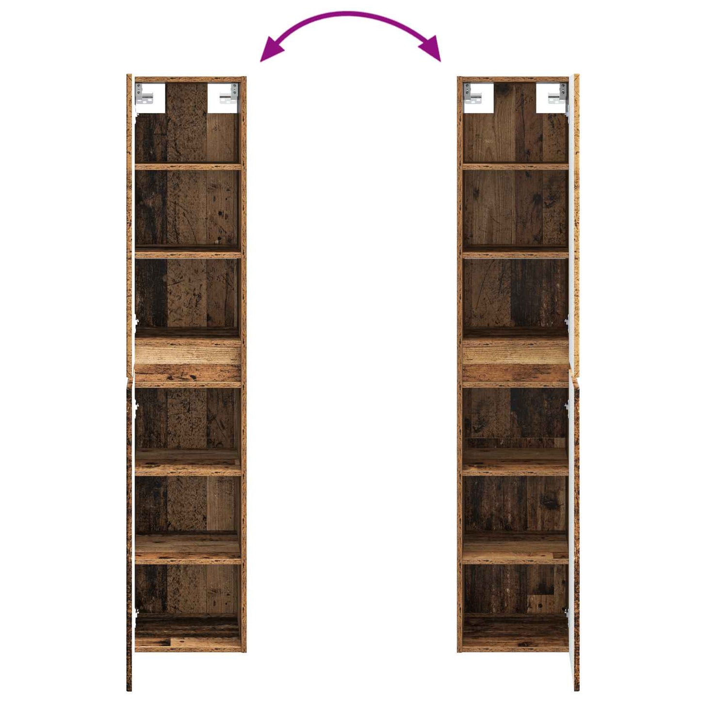 Bathroom Furniture Set 3 pcs Old Wood 33 x 34.5 x 160 cm