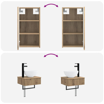 Bathroom Furniture Set 3 pcs Artisan Oak 33 x 34.5 x 160 cm