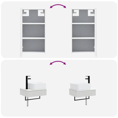 Bathroom Furniture Set 3 pcs White 33 x 34.5 x 160 cm
