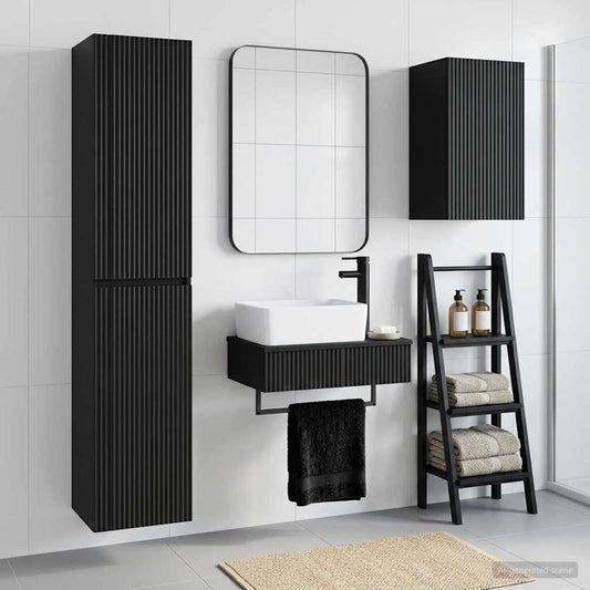 Bathroom Furniture Set 3 pcs Black 33 x 34.5 x 160 cm