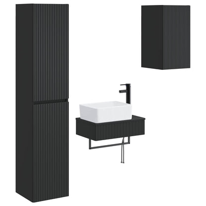 Bathroom Furniture Set 3 pcs Black 33 x 34.5 x 160 cm