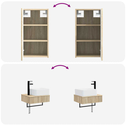 Bathroom Furniture Set 3 pcs Sonoma Oak 33 x 34.5 x 160 cm