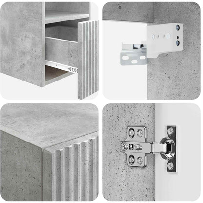 Bathroom Furniture Set 3 pcs Concrete Grey 33 x 34.5 x 160 cm