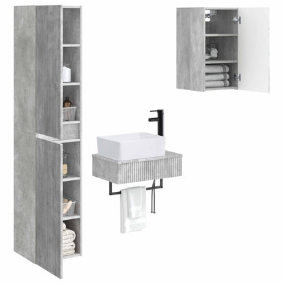 Bathroom Furniture Set 3 pcs Concrete Grey 33 x 34.5 x 160 cm