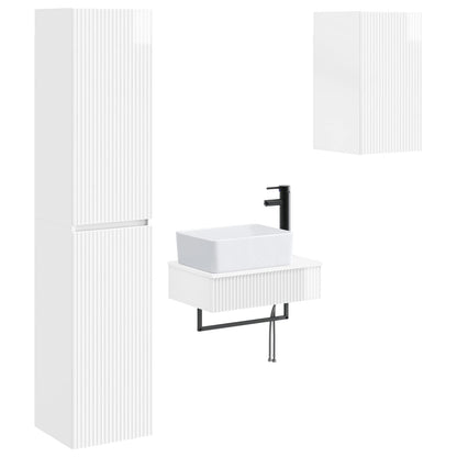 Bathroom Furniture Set 3 pcs High Gloss White