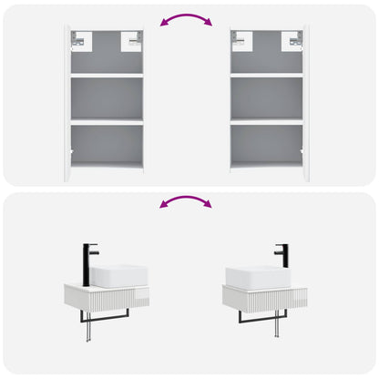 Bathroom Furniture Set 3 pcs High Gloss White