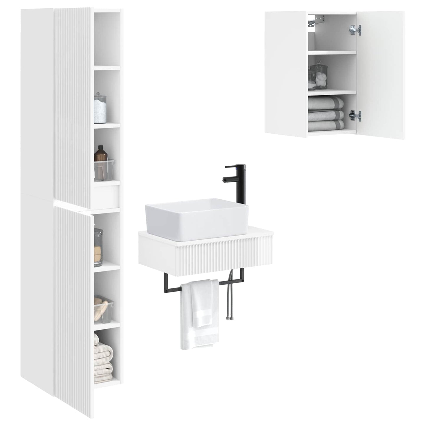 Bathroom Furniture Set 3 pcs High Gloss White