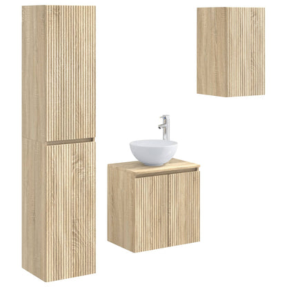 Bathroom Furniture Set 3 pcs Sonoma Oak 33 x 34.5 x 160 cm