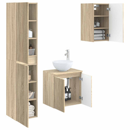 Bathroom Furniture Set 3 pcs Sonoma Oak 33 x 34.5 x 160 cm