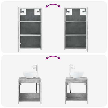 Bathroom Furniture Set 3 pcs Concrete Grey 33 x 34.5 x 160 cm