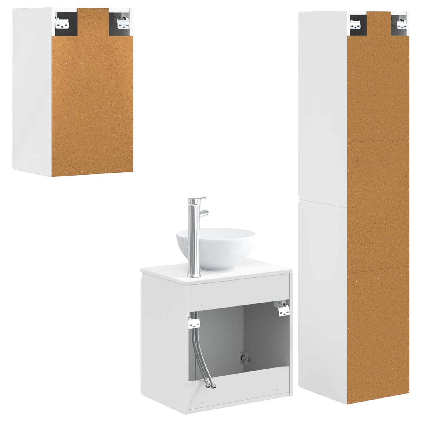 Bathroom Furniture Set 3 pcs High Gloss White