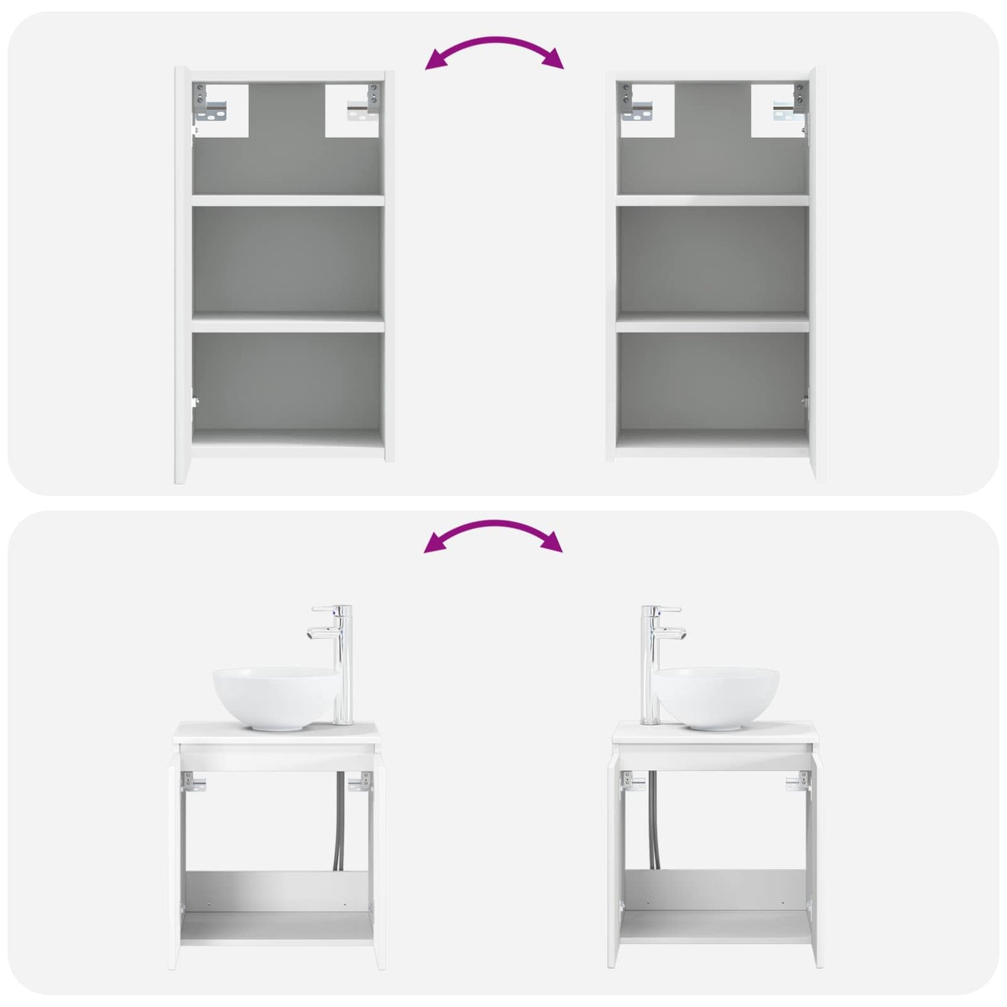 Bathroom Furniture Set 3 pcs High Gloss White