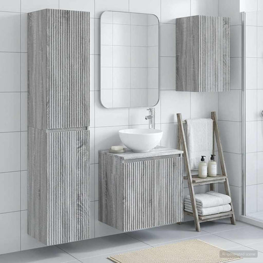 Bathroom Furniture Set 3 pcs Grey Sonoma 33 x 34.5 x 160 cm