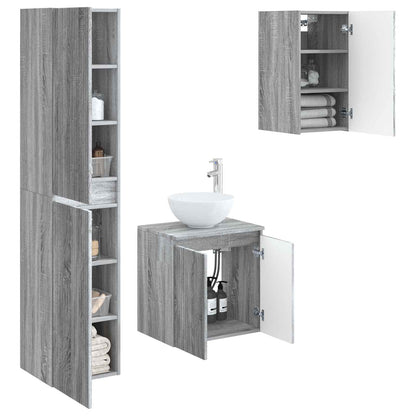 Bathroom Furniture Set 3 pcs Grey Sonoma 33 x 34.5 x 160 cm