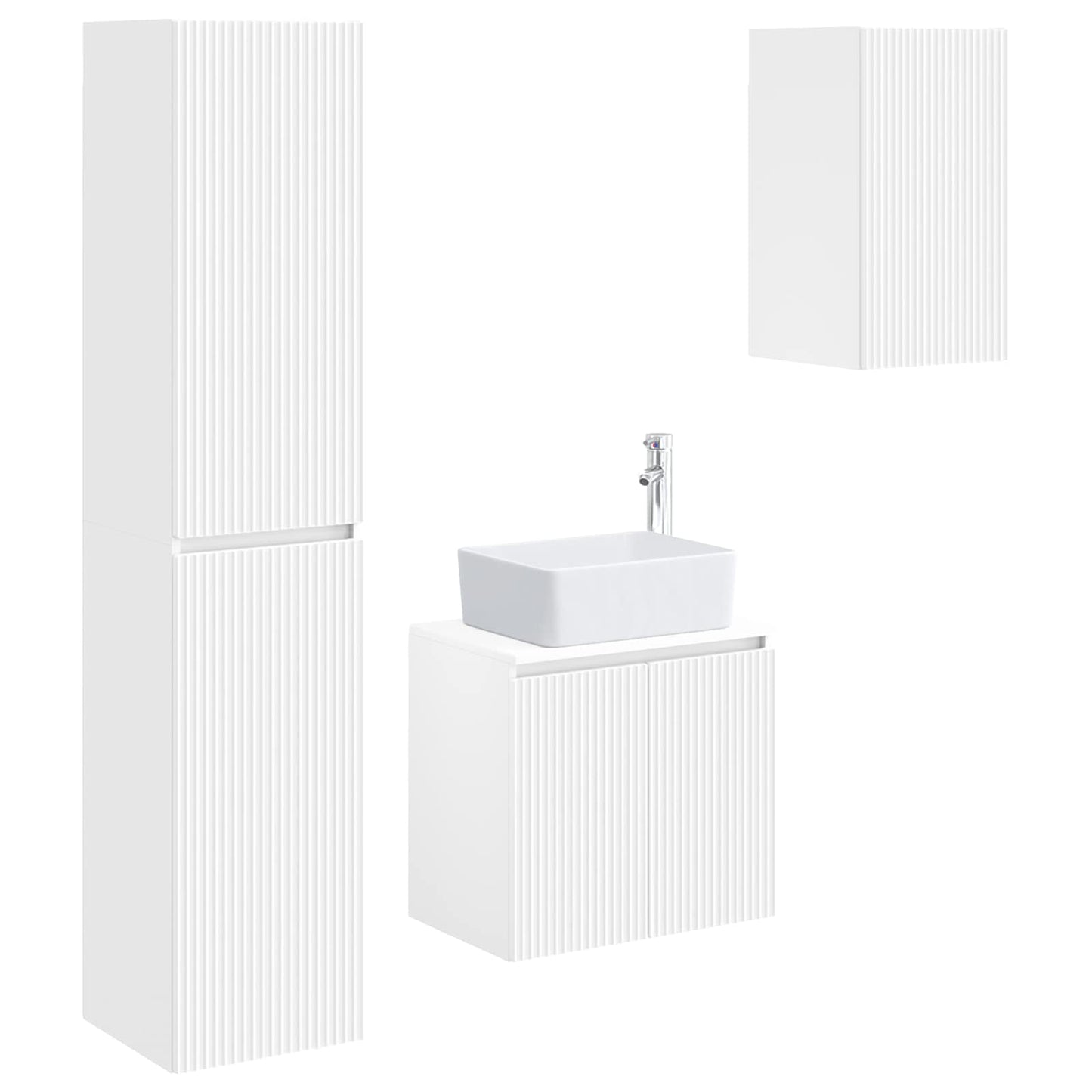 Bathroom Furniture Set 3 pcs White 33 x 34.5 x 160 cm