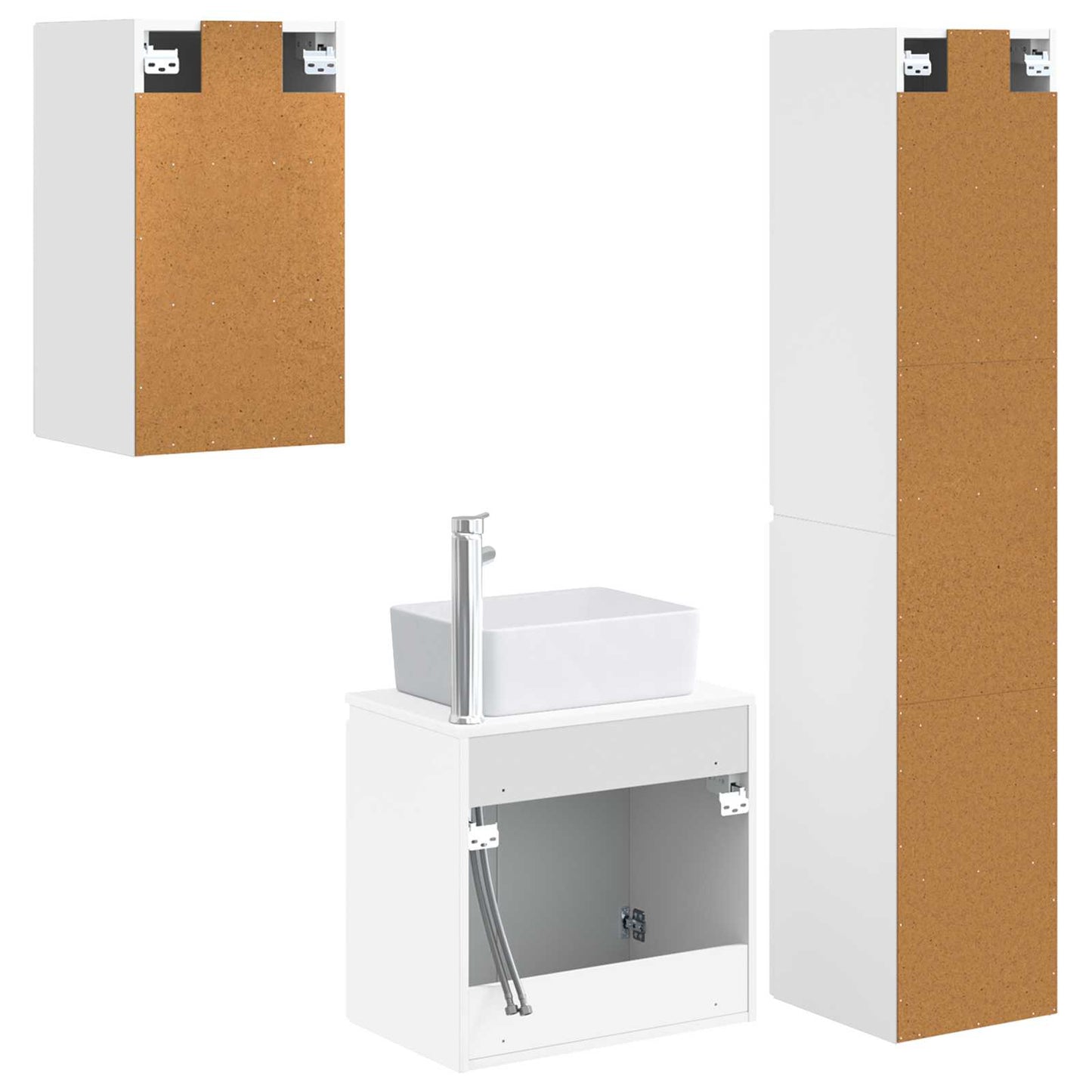 Bathroom Furniture Set 3 pcs White 33 x 34.5 x 160 cm
