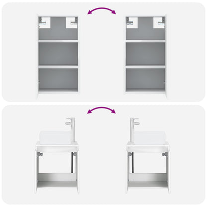 Bathroom Furniture Set 3 pcs White 33 x 34.5 x 160 cm
