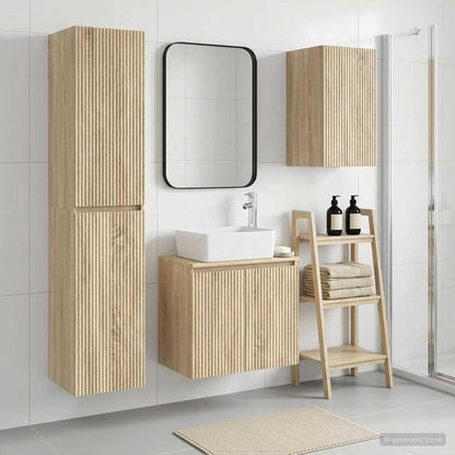 Bathroom Furniture Set 3 pcs Sonoma Oak 33 x 34.5 x 160 cm