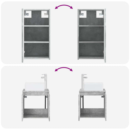 Bathroom Furniture Set 3 pcs Concrete Grey 33 x 34.5 x 160 cm