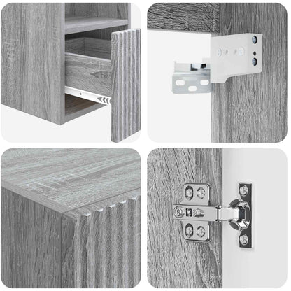Bathroom Furniture Set 3 pcs Grey Sonoma 33 x 34.5 x 160 cm