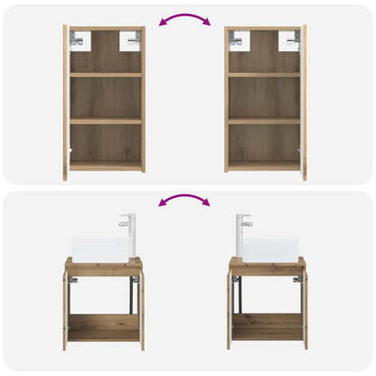 Bathroom Furniture Set 3 pcs Artisan Oak 33 x 34.5 x 160 cm