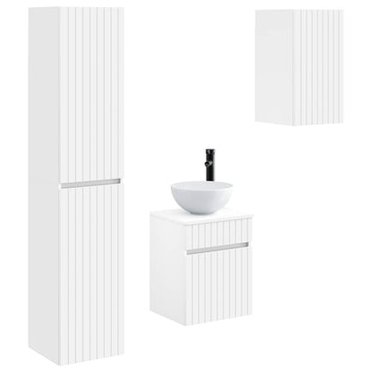 Bathroom Furniture Set 3 pcs White 33 x 34.5 x 160 cm