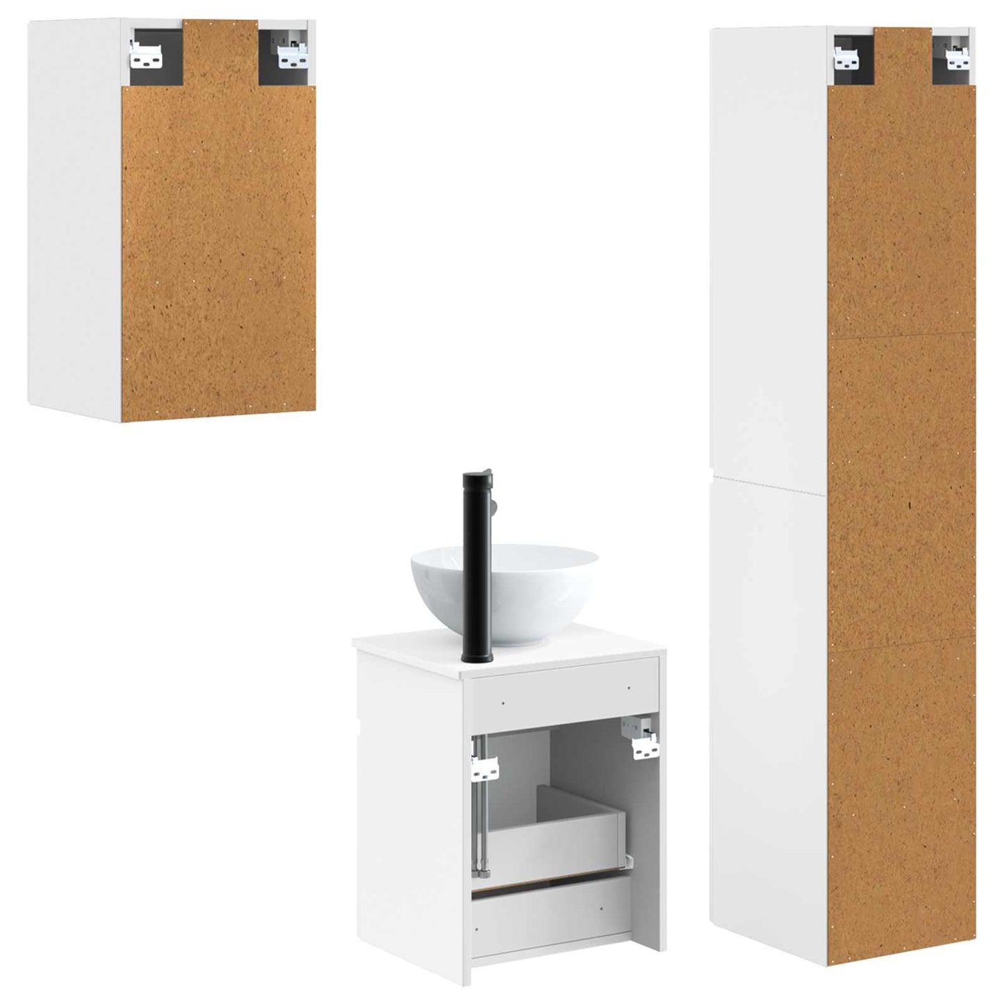 Bathroom Furniture Set 3 pcs White 33 x 34.5 x 160 cm