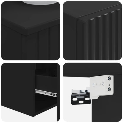 Bathroom Furniture Set 3 pcs Black 33 x 34.5 x 160 cm