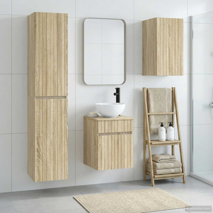 Bathroom Furniture Set 3 pcs Sonoma Oak 33 x 34.5 x 160 cm