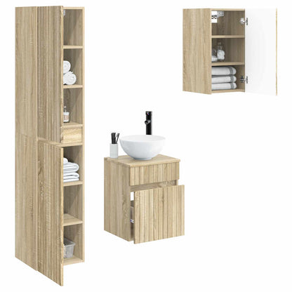 Bathroom Furniture Set 3 pcs Sonoma Oak 33 x 34.5 x 160 cm