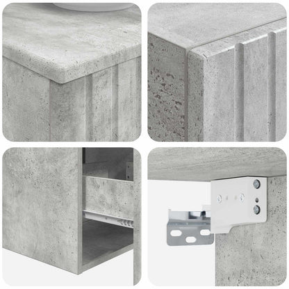 Bathroom Furniture Set 3 pcs Concrete Grey 33 x 34.5 x 160 cm