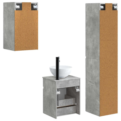 Bathroom Furniture Set 3 pcs Concrete Grey 33 x 34.5 x 160 cm