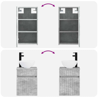 Bathroom Furniture Set 3 pcs Concrete Grey 33 x 34.5 x 160 cm