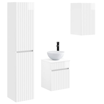 Bathroom Furniture Set 3 pcs High Gloss White