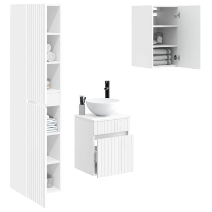 Bathroom Furniture Set 3 pcs High Gloss White