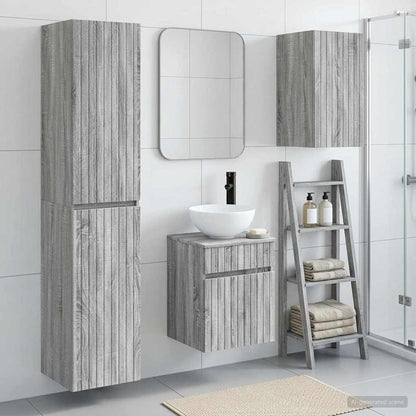 Bathroom Furniture Set 3 pcs Grey Sonoma 33 x 34.5 x 160 cm