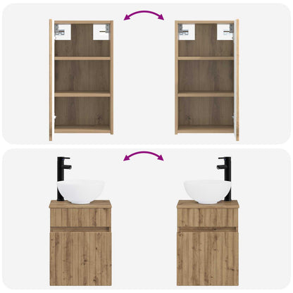 Bathroom Furniture Set 3 pcs Artisan Oak 33 x 34.5 x 160 cm