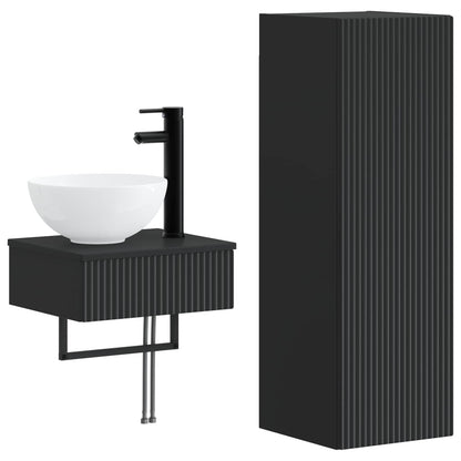 Bathroom Furniture Set 2 pcs Black 33 x 34.5 x 100 cm