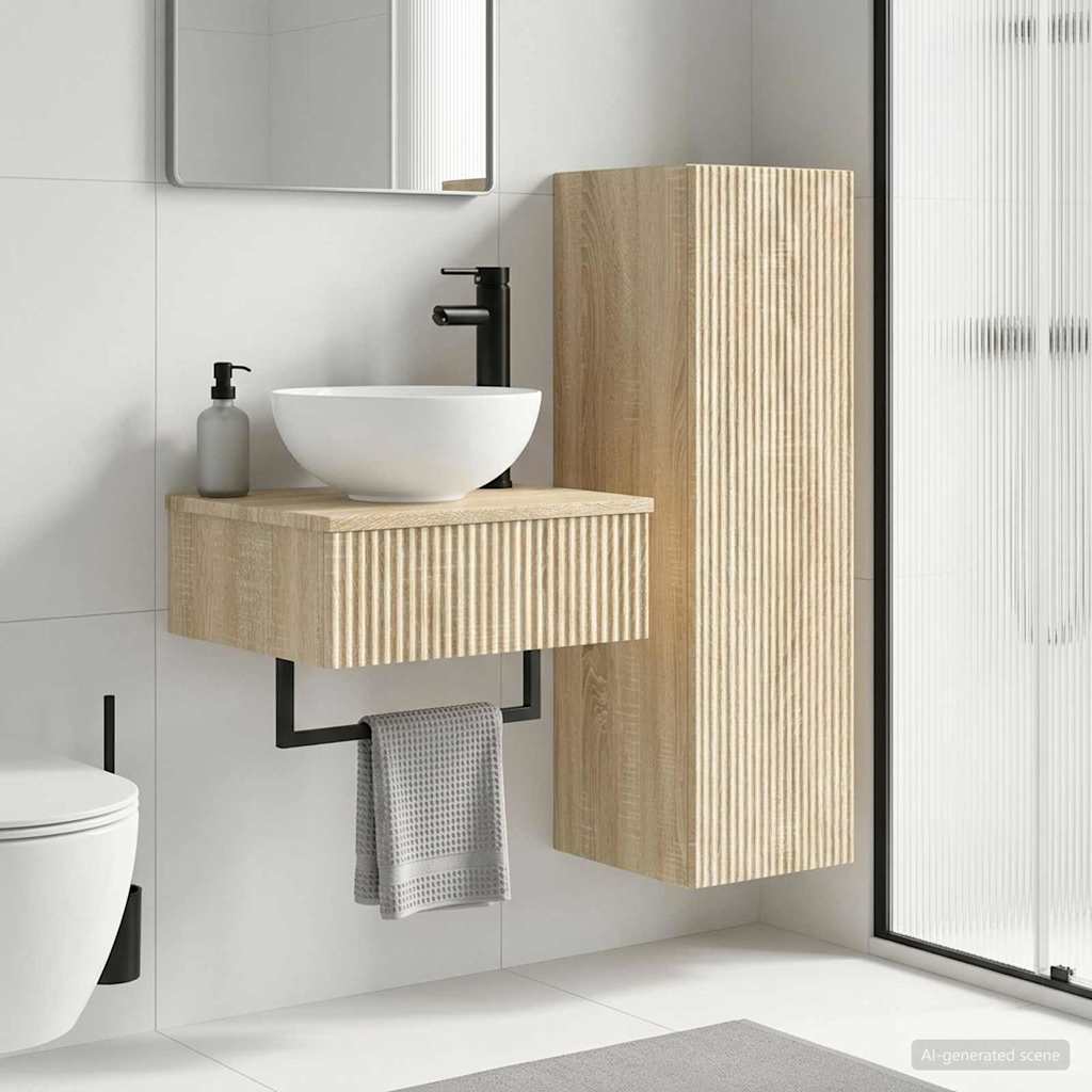 Bathroom Furniture Set 2 pcs Sonoma Oak 33 x 34.5 x 100 cm