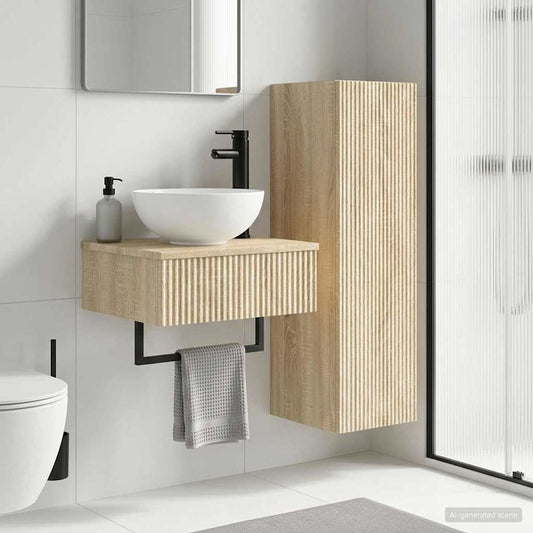 Bathroom Furniture Set 2 pcs Sonoma Oak 33 x 34.5 x 100 cm