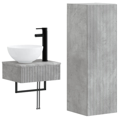 Bathroom Furniture Set 2 pcs Concrete Grey 33 x 34.5 x 100 cm