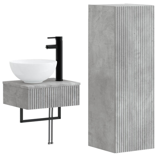 Bathroom Furniture Set 2 pcs Concrete Grey 33 x 34.5 x 100 cm