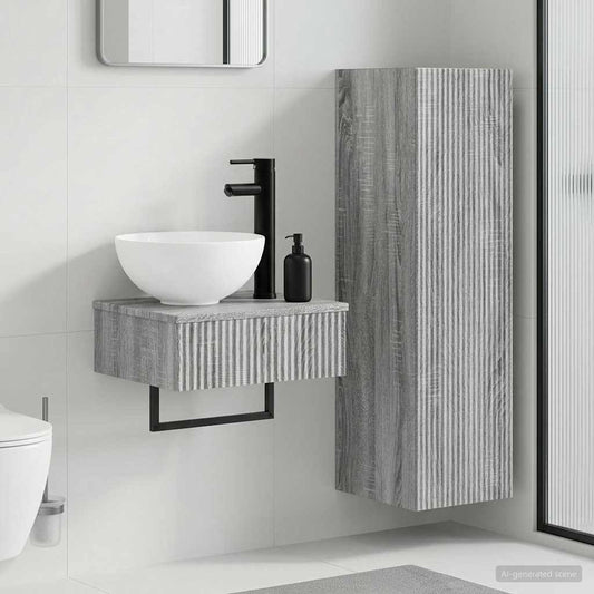 Bathroom Furniture Set 2 pcs Grey Sonoma 33 x 34.5 x 100 cm