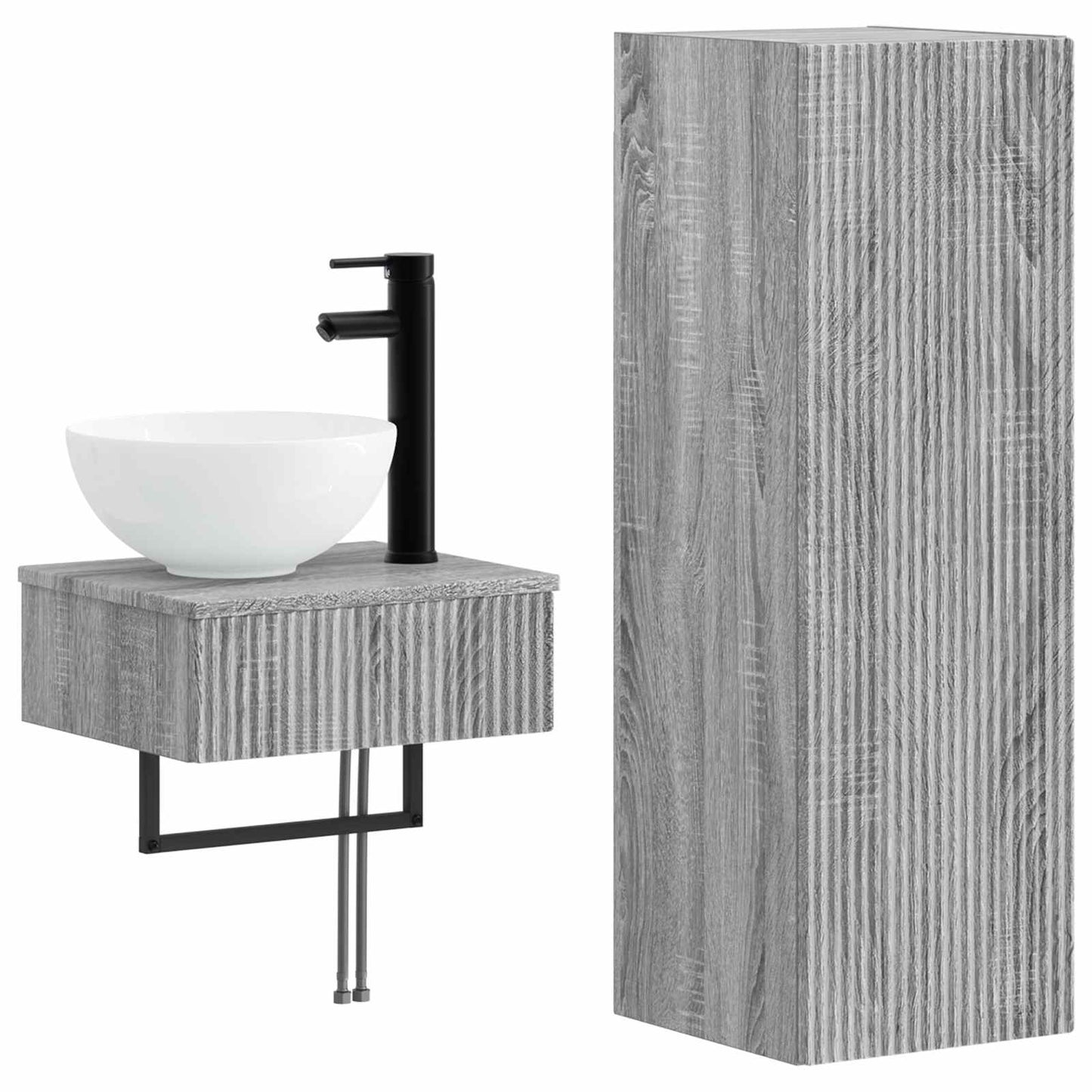 Bathroom Furniture Set 2 pcs Grey Sonoma 33 x 34.5 x 100 cm