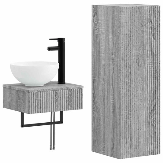 Bathroom Furniture Set 2 pcs Grey Sonoma 33 x 34.5 x 100 cm
