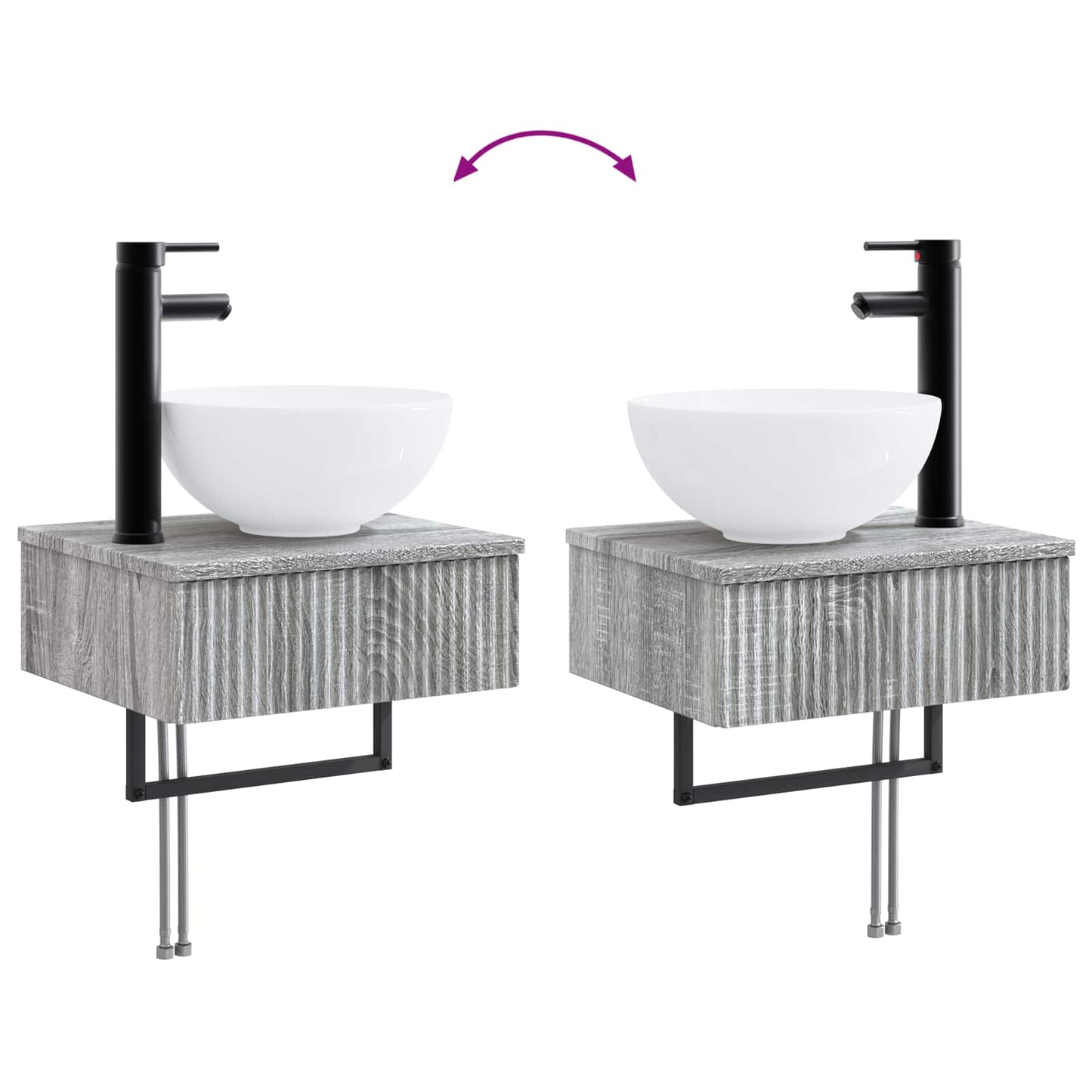 Bathroom Furniture Set 2 pcs Grey Sonoma 33 x 34.5 x 100 cm